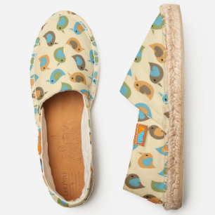 Retro Bird Pattern Espadrilles