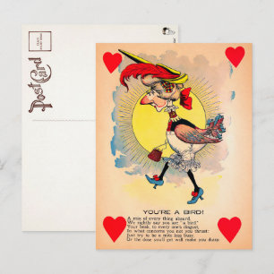 Retro Bird Vinegar Valentine's Day Postcard