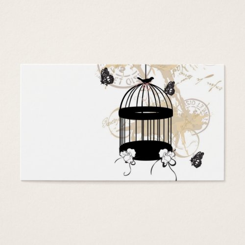 Retro birdcage Profile Card Business Cards