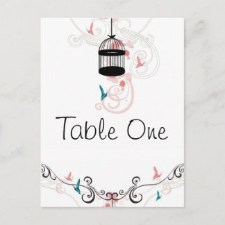 Retro birdcage table number Postcard