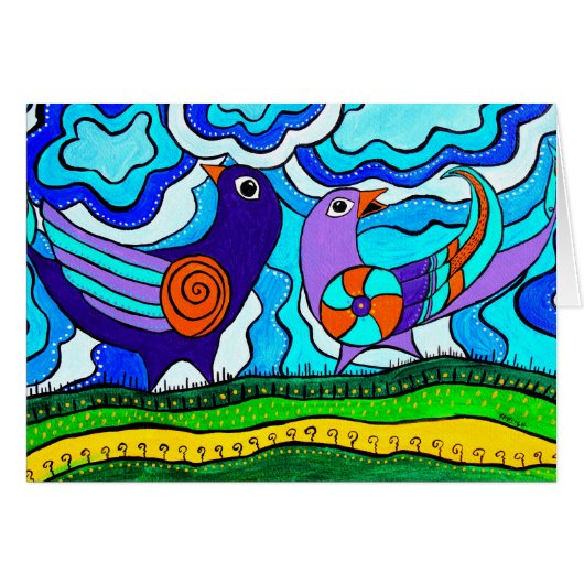 Retro Birds Cards (Front Horizontal)