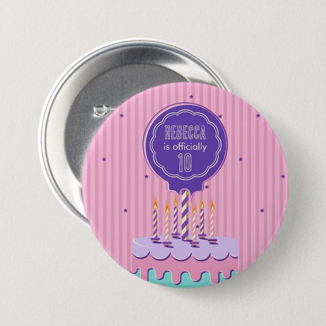 Retro Birthday Button (Front & Back)