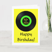 Retro birthday card Happy Birthday with record | Zazzle