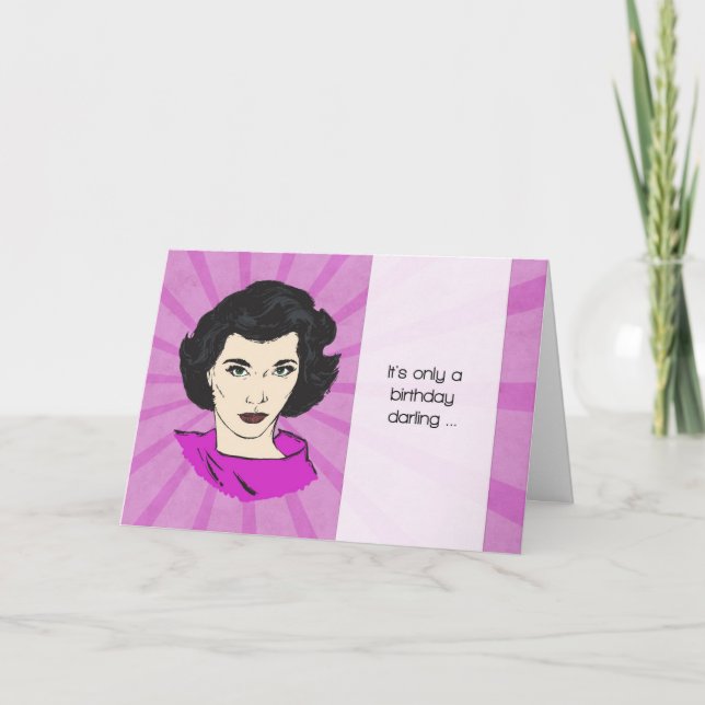 Retro Birthday Card with Funny Getting Older Messa (Front)