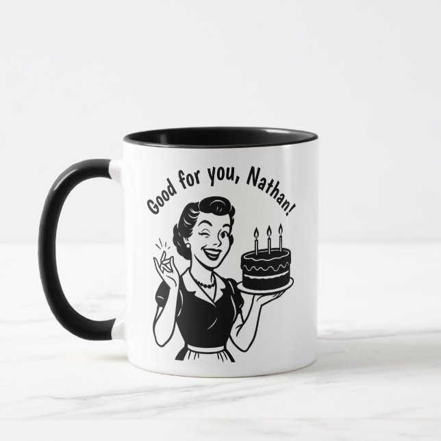 Retro Birthday Cheer Gift Mug (Left)