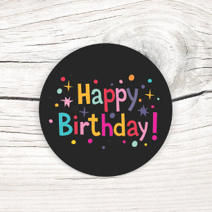 Retro Birthday Confetti Stickers