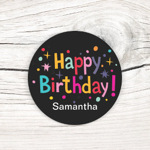 Retro Birthday Confetti Stickers