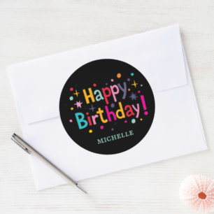 Retro Birthday Confetti Stickers
