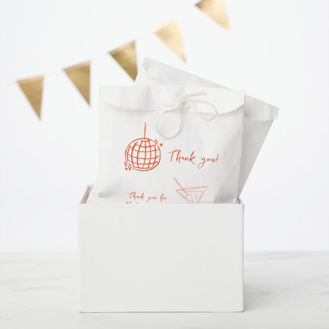 Retro Birthday Disco Ball cocktail thank you favor Favor Bag (Party)
