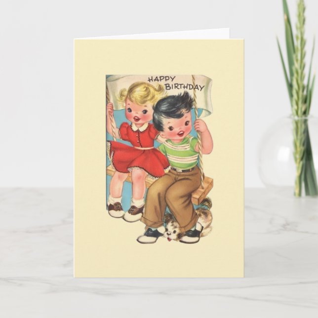 Retro Birthday Greeting Card (Front)