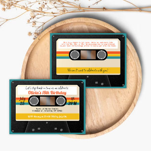 Retro Birthday Invitation Cassette MixTape Music