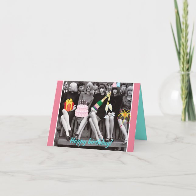Retro Birthday note card (Front)