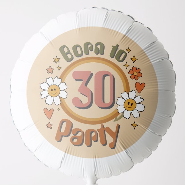 Retro Birthday Number Balloon (Front)