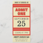 Retro Birthday Party Event Ticket Invitation