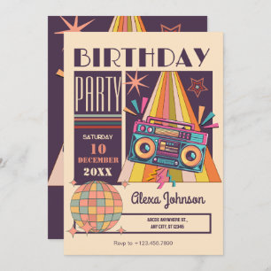 Retro birthday party invitation