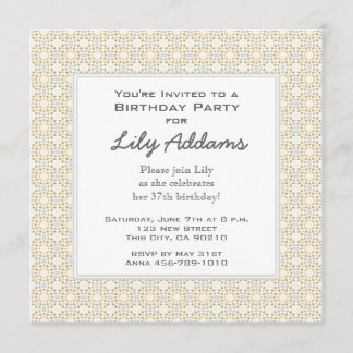 Retro Birthday Party Invitation - Gold