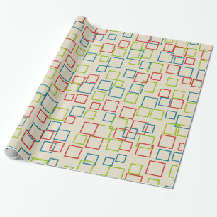 Retro Birthday Party Squares Wrapping Paper