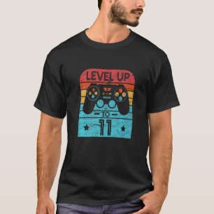 Retro Birthday Video Game 11 Years Old Gamer Level T-Shirt