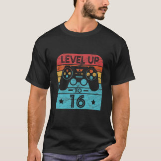 Retro Birthday Video Game 16 Years Old Gamer Level T-Shirt