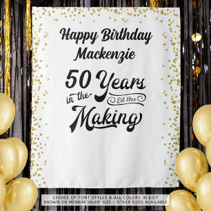 Retro Birthday Years in the Making Custom Tapestry