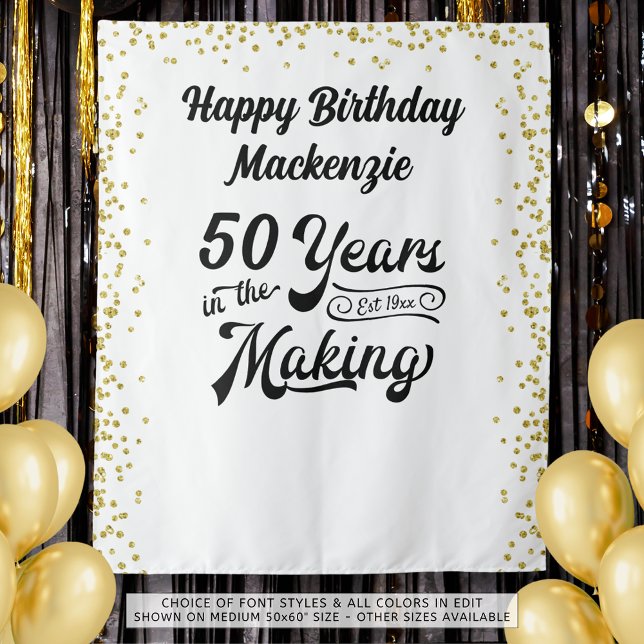 Retro Birthday Years in the Making Custom Tapestry (Creator Uploaded)