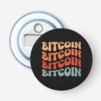 Retro Bitcoin Typography Design Bottle Opener
