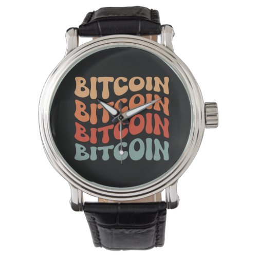 Retro Bitcoin Typography Design Watch
