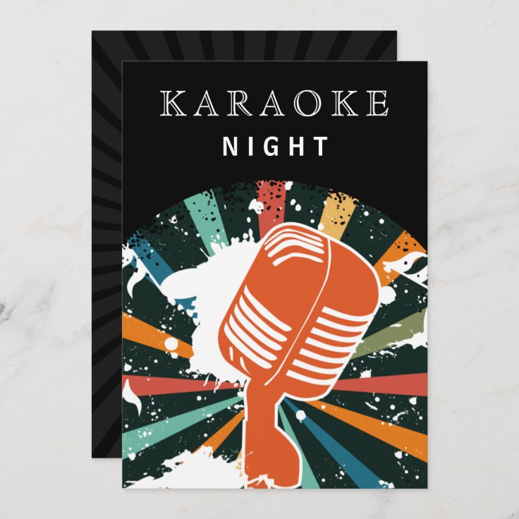 Retro Black 30th Birthday Karaoke Night Party Invitation | Zazzle