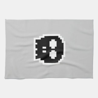 Retro Black 8-bit Skull Towel