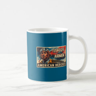Retro Black Airmen Black History Illustration Coffee Mug