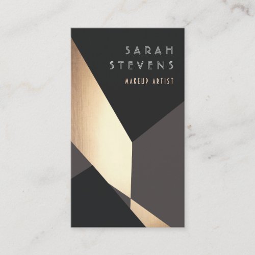 Retro Black and Gold Geometric Abstract Business Card