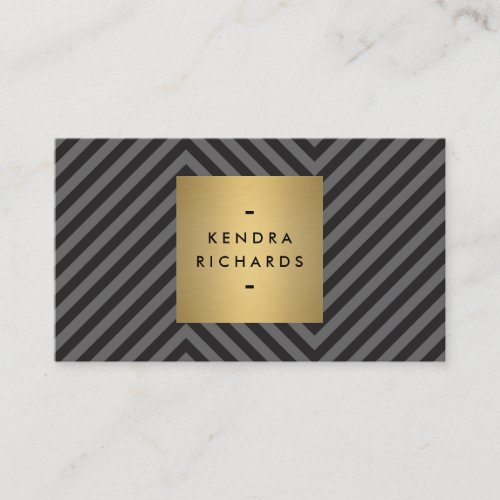 Retro Black and Gray Pattern Gold Name Logo Business Card Templates