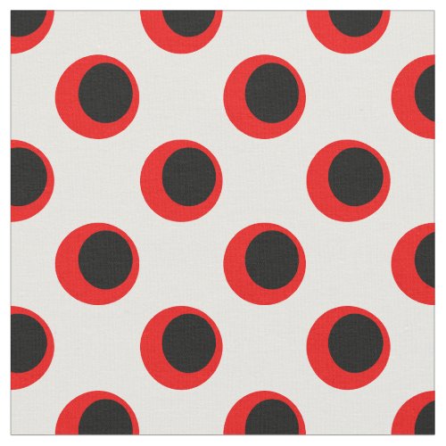 Retro Black and Red Polka Dots Fabric