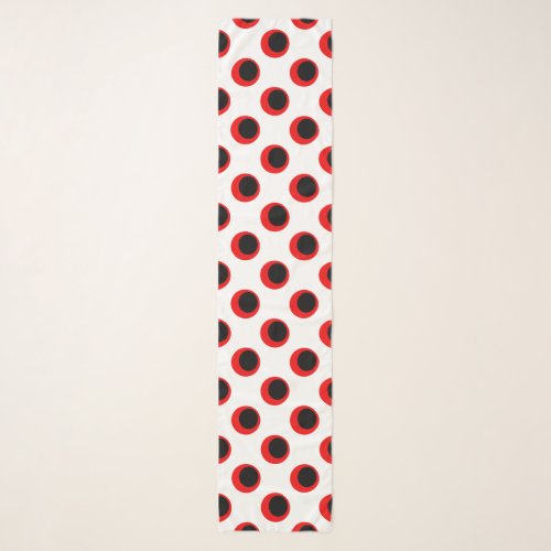 Retro Black and Red Polka Dots Scarf