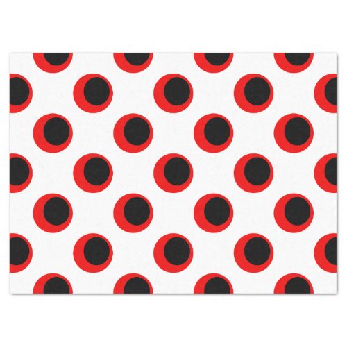 Retro Black and Red Polka Dots Tissue Paper