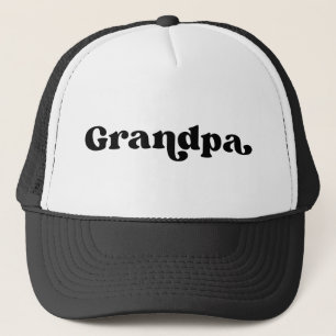 Retro Black and White American Grandpa Trucker Hat