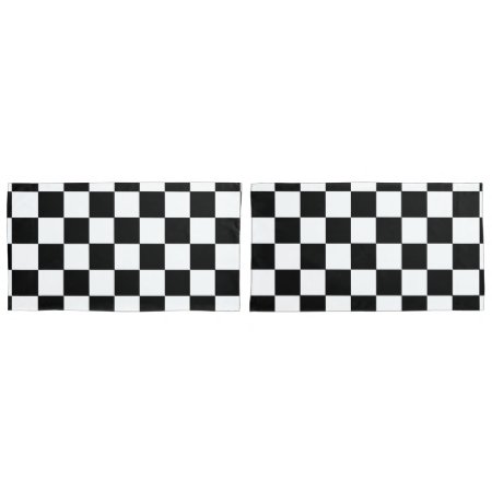 Retro Black And White Checker Pattern Pillow Cases