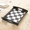 Retro Black and White Checker Pattern Serving Tray