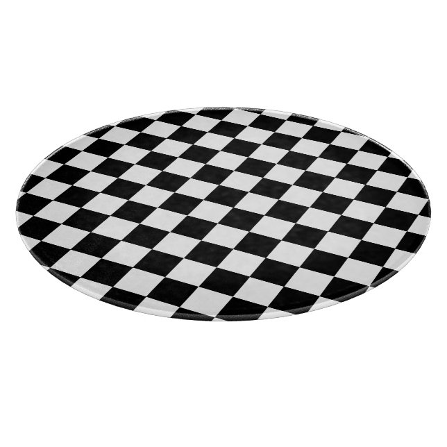 Retro Black and White Checkerboard Cutting Board (Corner)