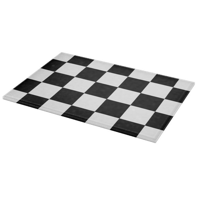 Retro Black and White Checkerboard Cutting Board (Corner)