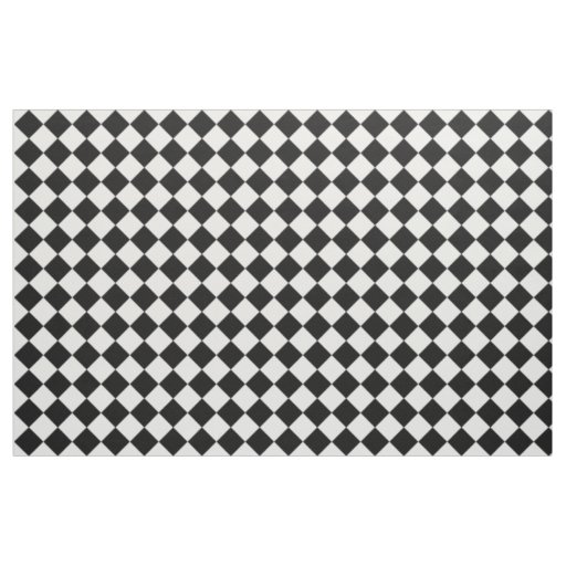Retro Black and White Checkerboard Pattern Fabric