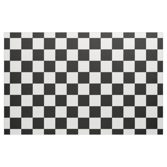 Retro Black and White Checkered Pattern Fabric (Fat Quarter)