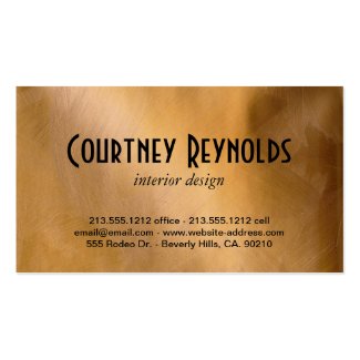 Retro Black and White Chevron Pattern Copper Business Card