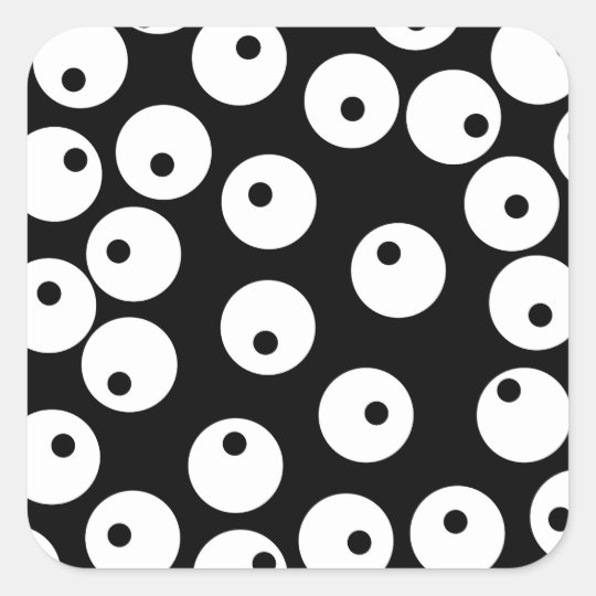 Retro black and white circle design. square sticker
