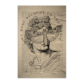 Retro Black and White Dark Academia Acrylic Print