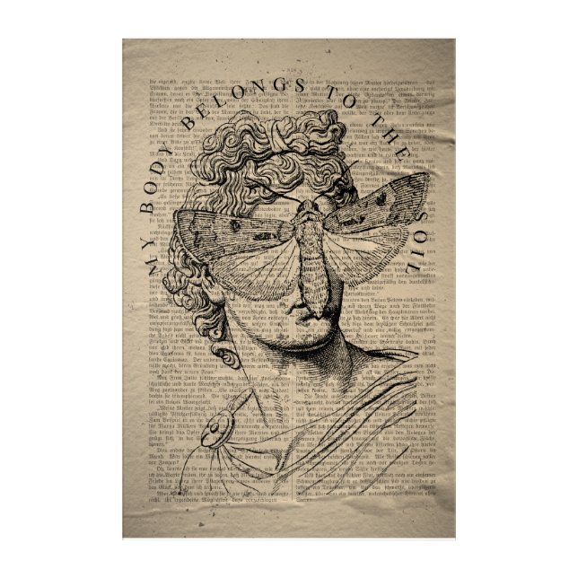 Retro Black and White Dark Academia  Acrylic Print (Front)