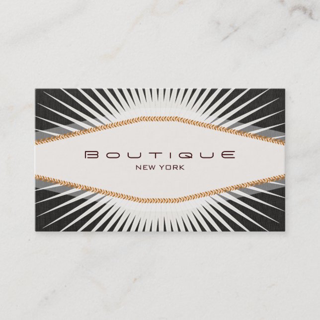 Retro Black and White Diamond Plaque Business Card (Front)