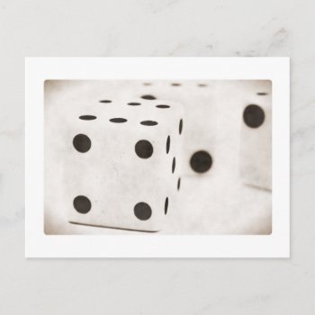 Retro Black And White Dice Postcard by camcguire at Zazzle