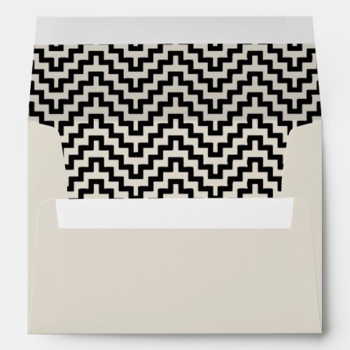 Retro Black and White Elegant Pattern Matching Envelope