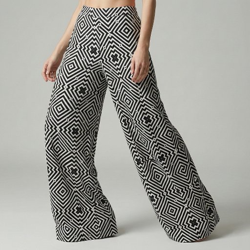 Retro Black and White Geometric Op Art Diamond Fabric